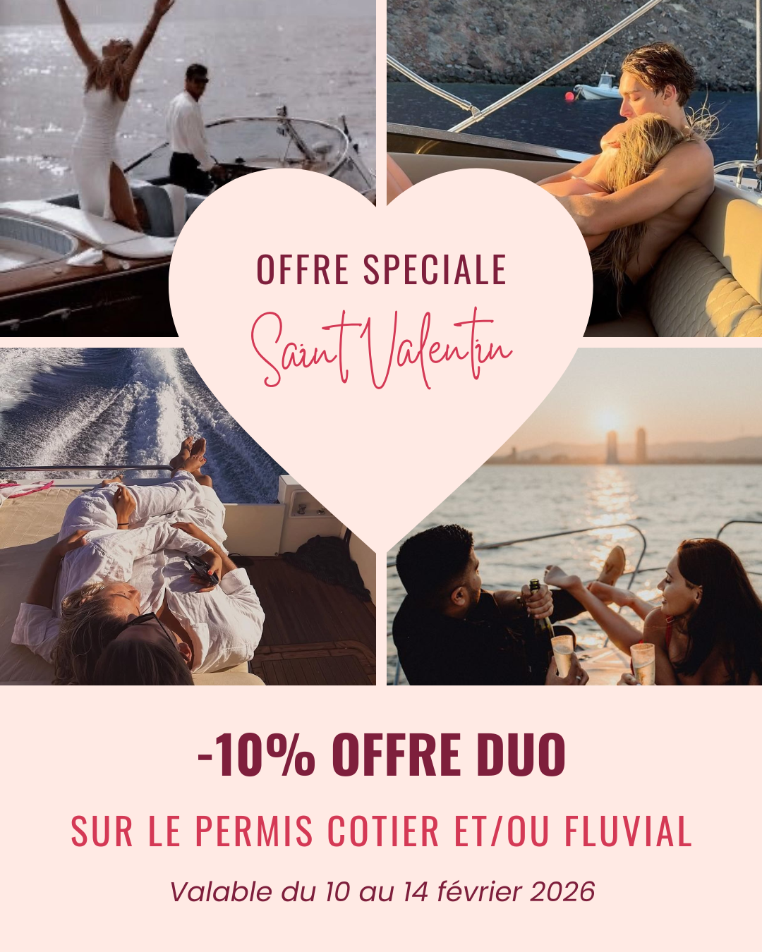 Bateau école du Val de Seine Offre Saint Valentin